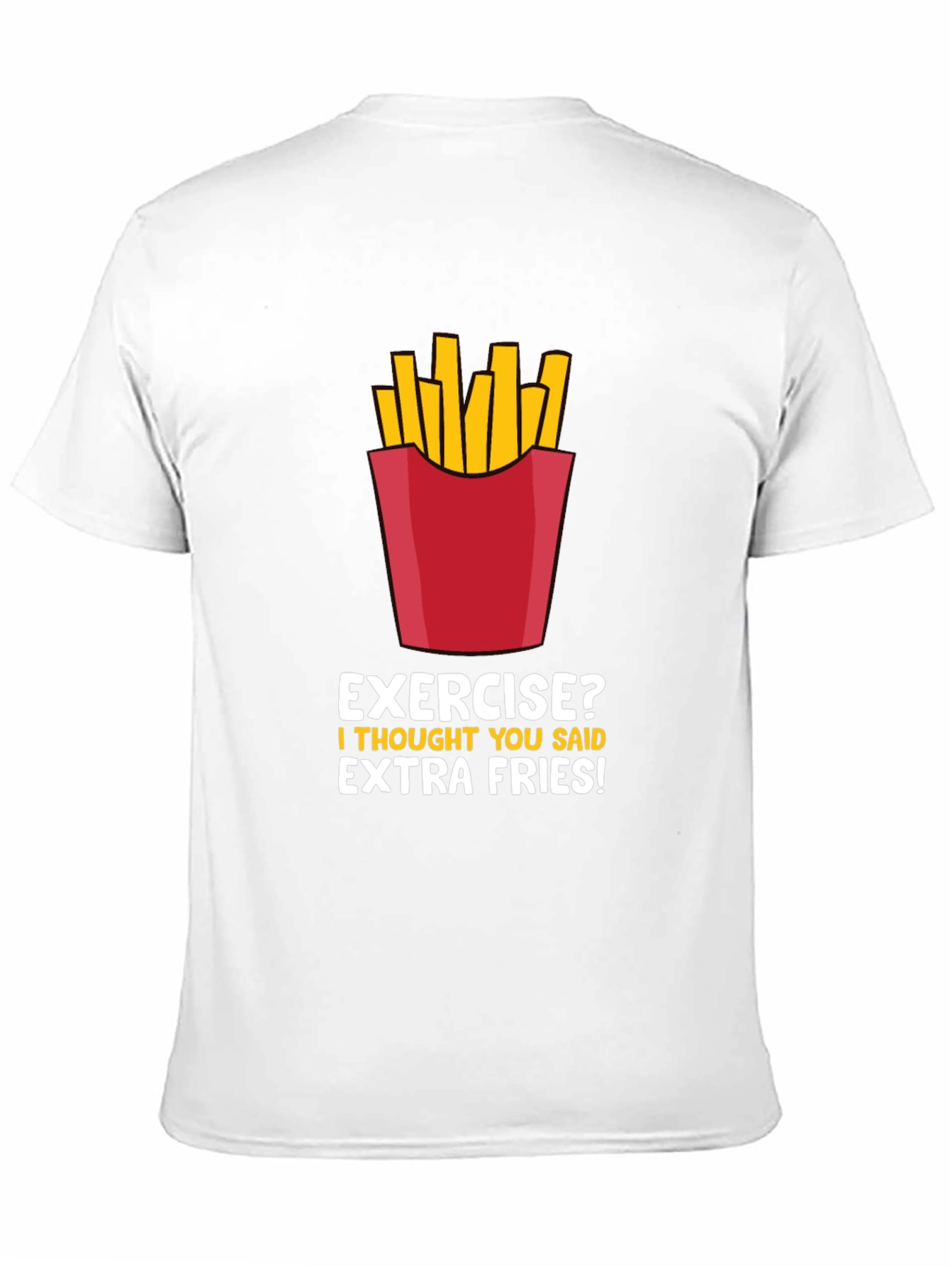 Black Funny Extra Fries Graphic T-Shirt view 11