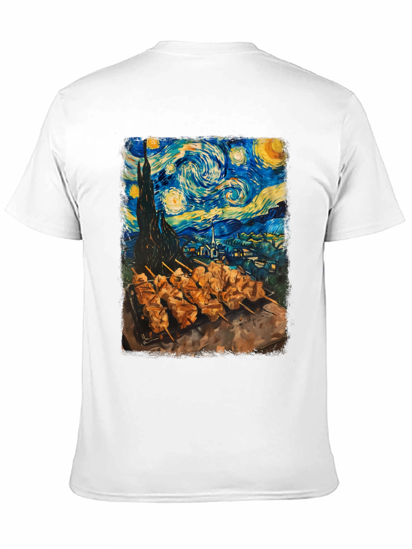 Black Starry Night & BBQ T-Shirt view 11