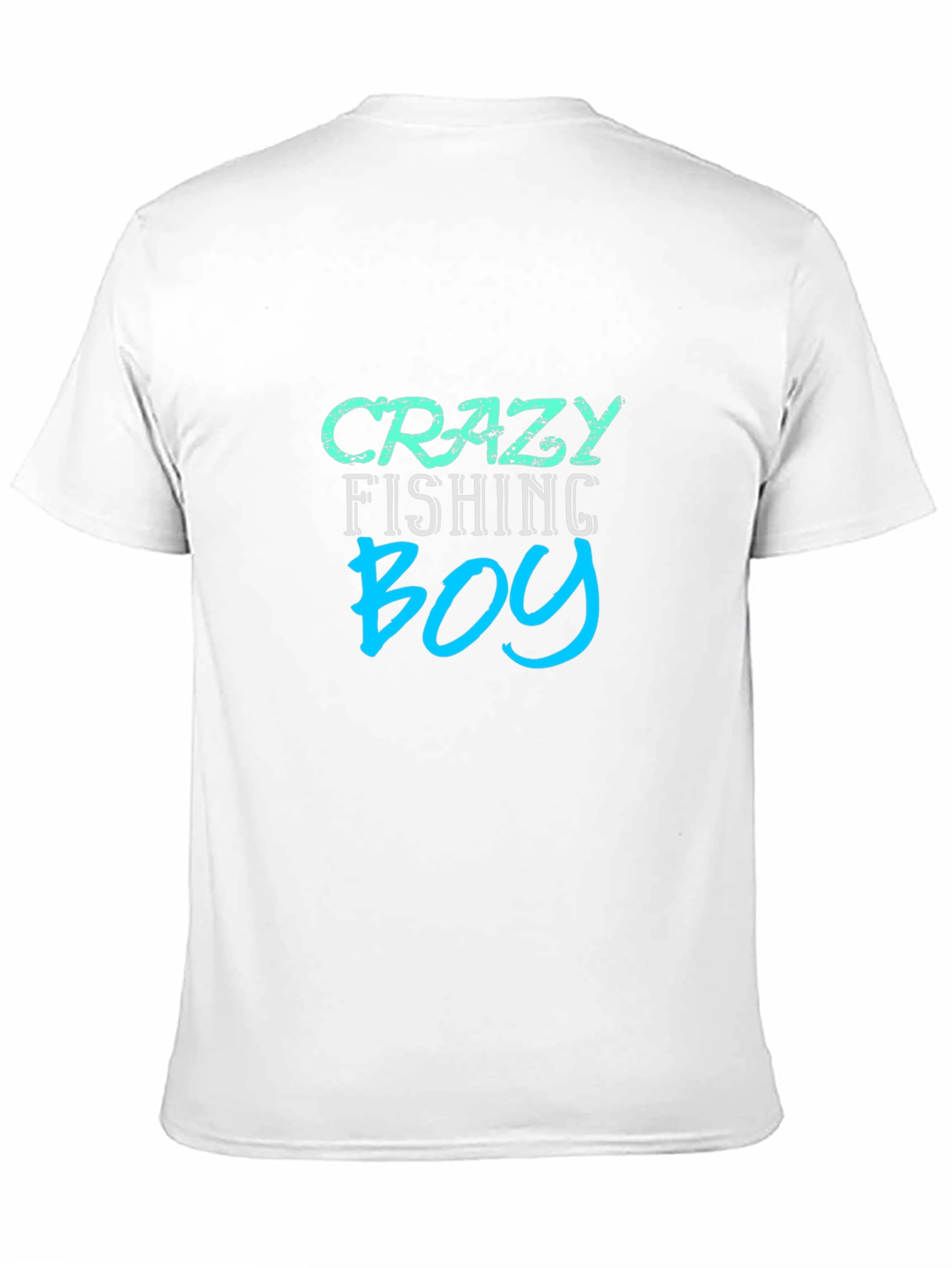 Black Crazy Fishing Boy T-Shirt - Black Crew Neck Tee view 11