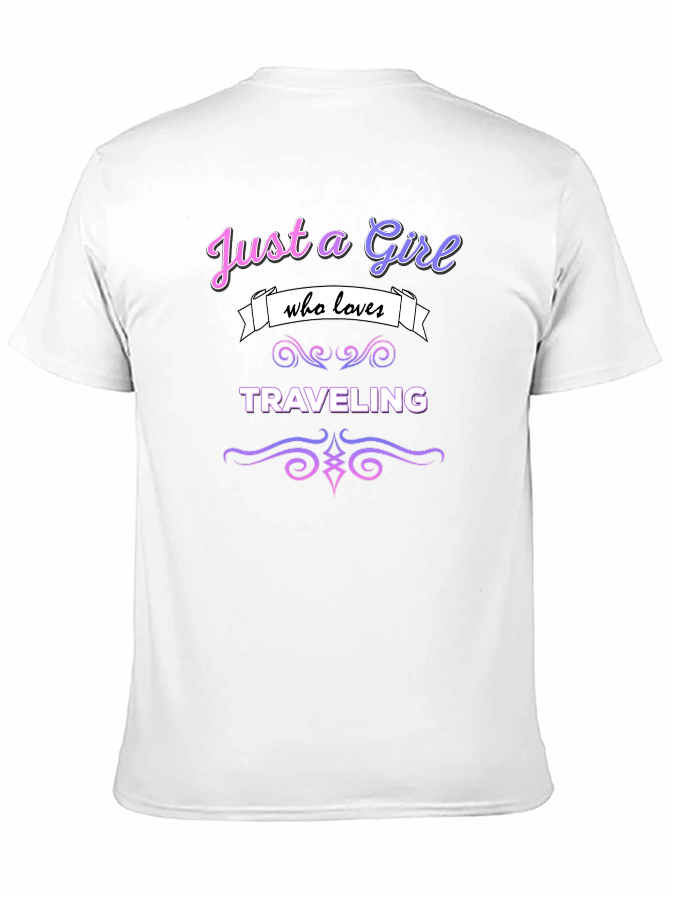 Black Just A Girl Who Loves Traveling T-Shirt view 11