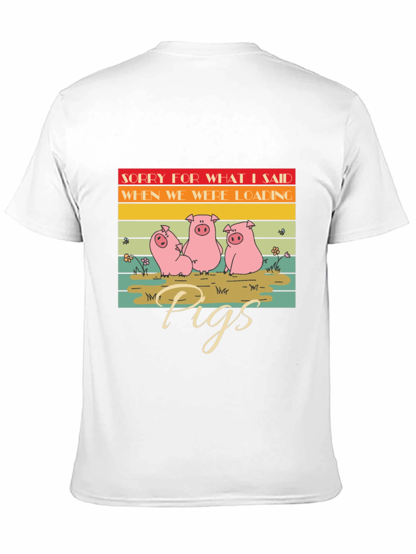 Black Funny Pig T-Shirt - Sorry For What I Said view 11