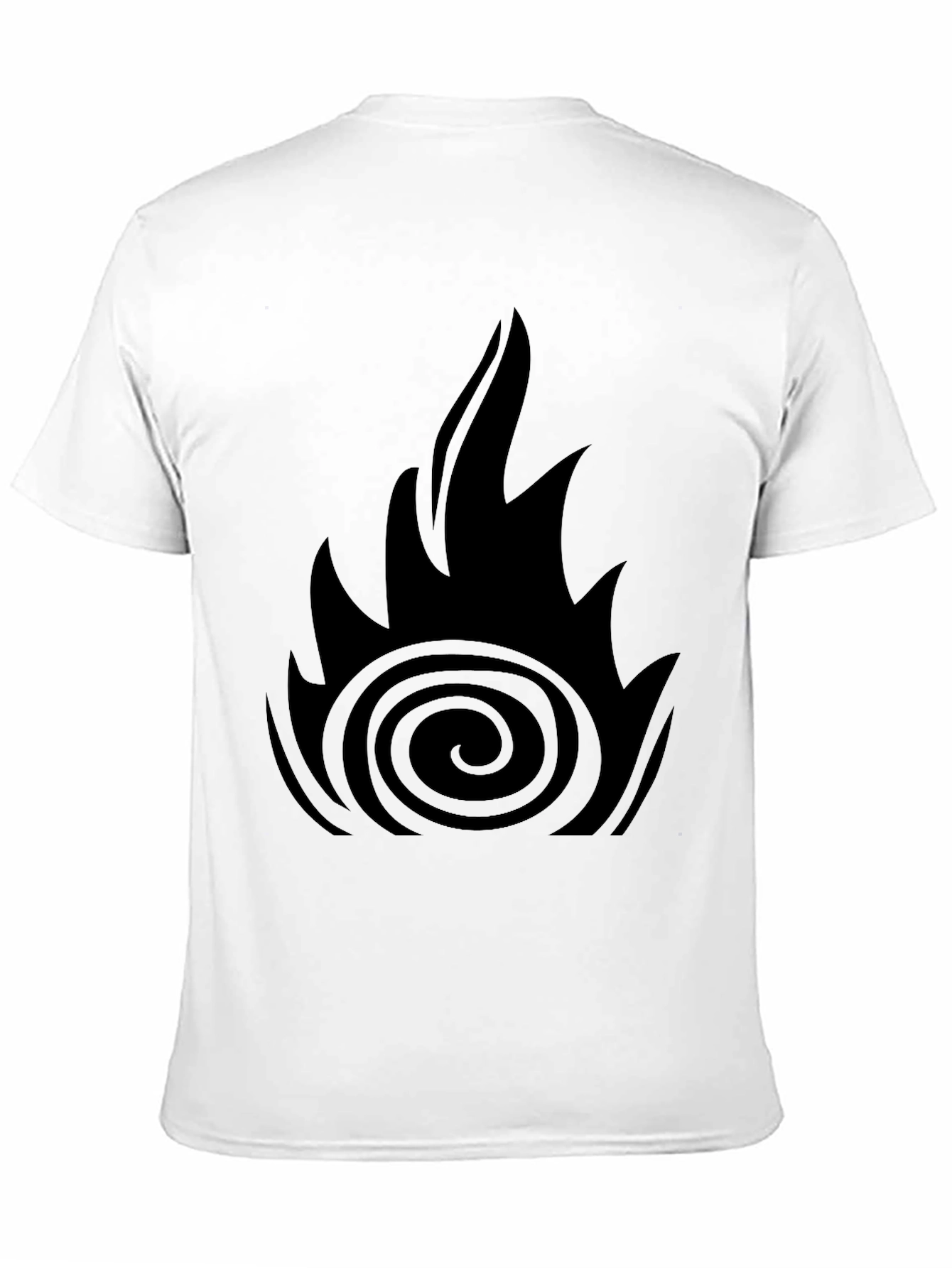 Black Men's Black Graphic Tee - Fire Design view 11