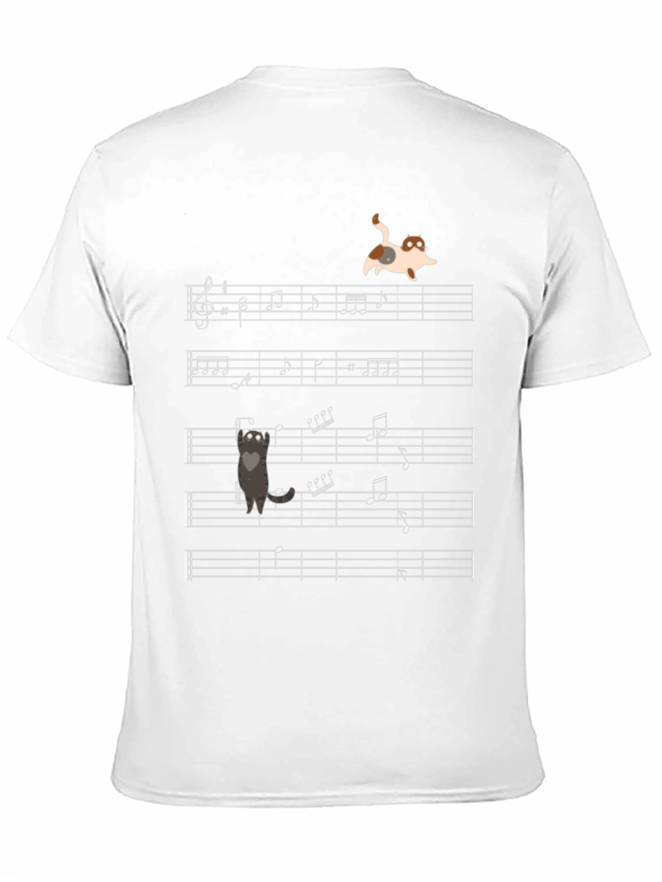 Black Musical Cats T-Shirt - Unique Music Note Design view 11