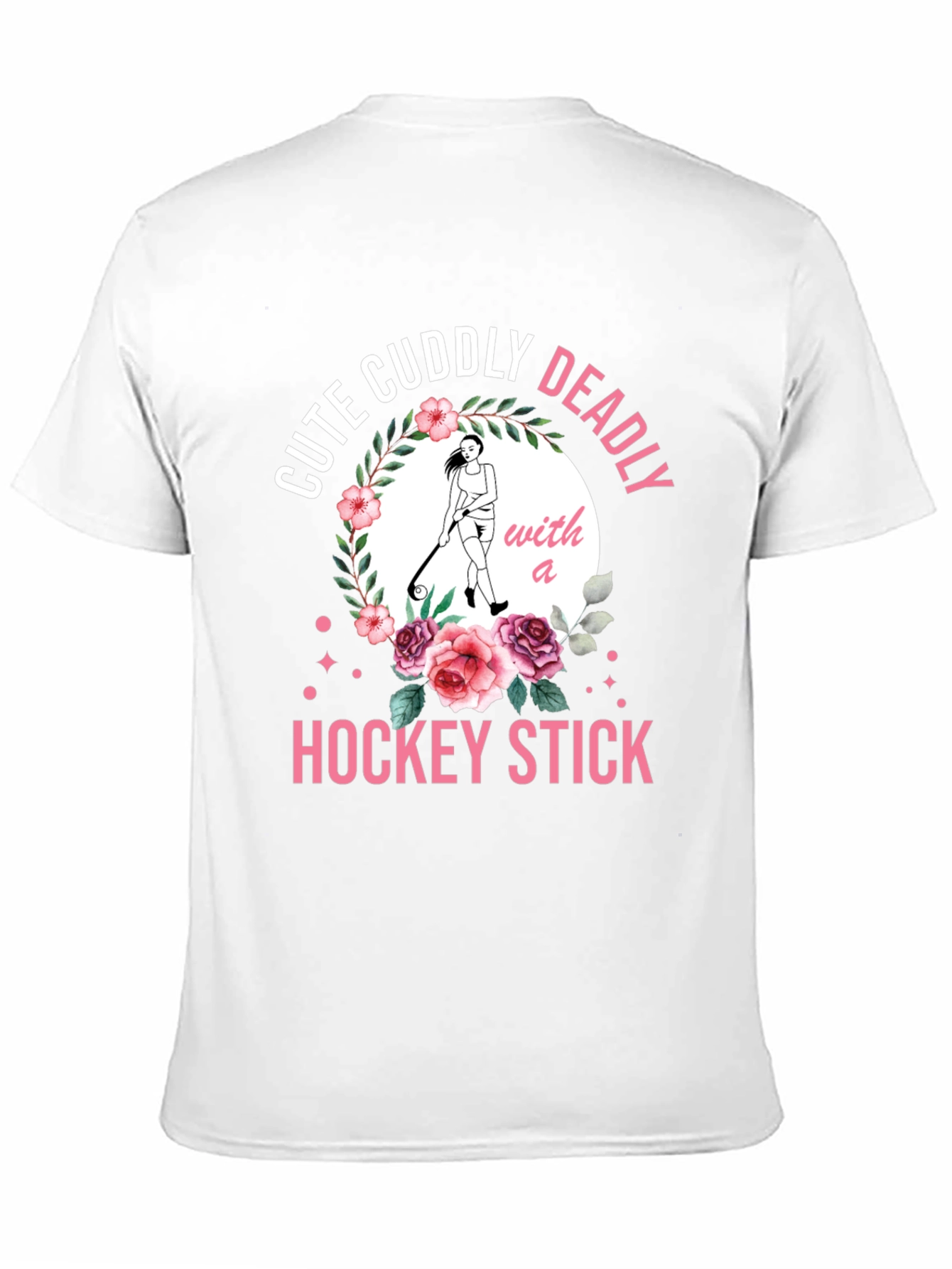 Black Cute Cuddly Deadly Hockey Stick T-Shirt view 11
