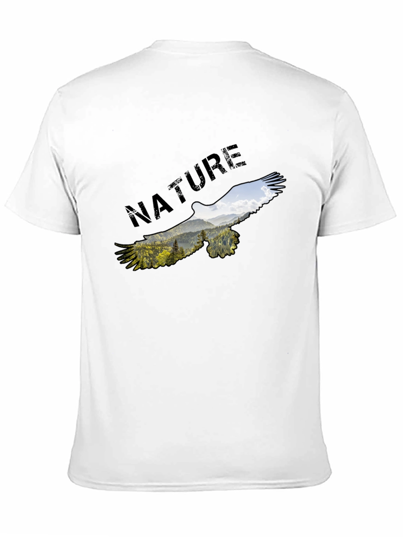 Black Nature Eagle Graphic Black T-Shirt view 11