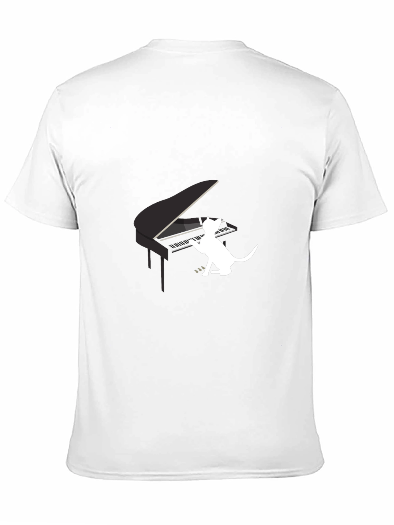 Black Cat Playing Piano Graphic Tee - Black view 11
