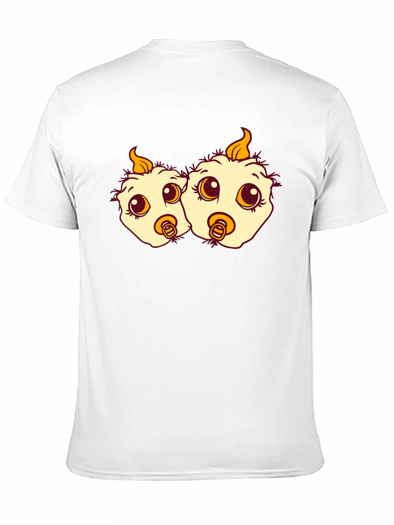 Black Cartoon Chick Twins Black T-Shirt view 11