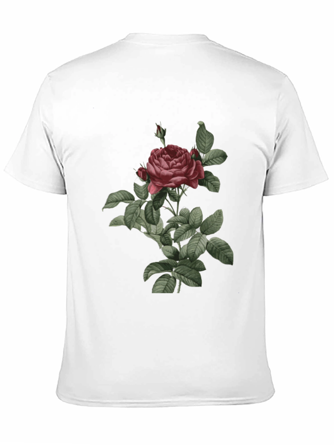 Black Vintage Rose Graphic Tee - Classic Botanical Design view 11