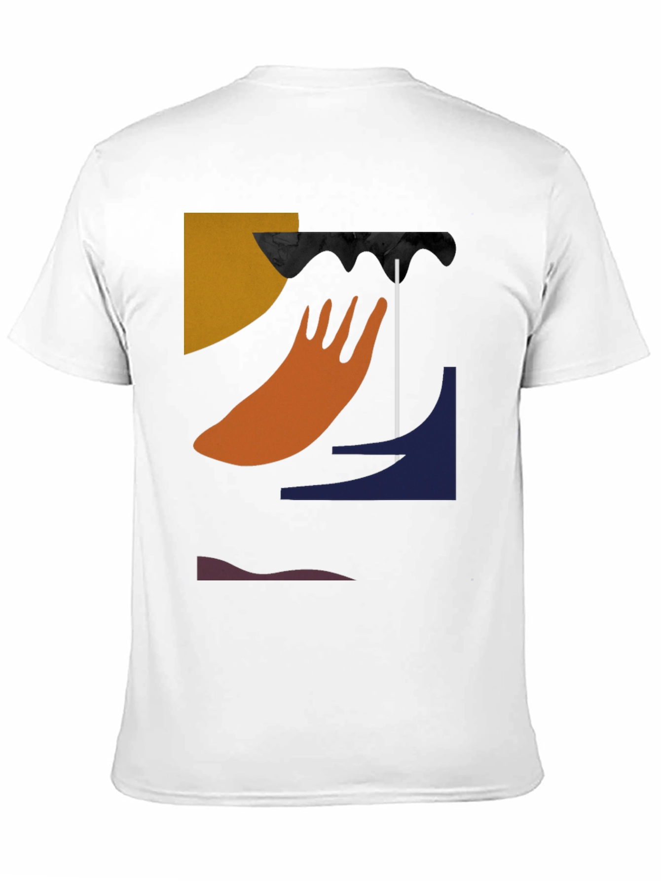 Black Abstract Graphic Black T-Shirt view 11