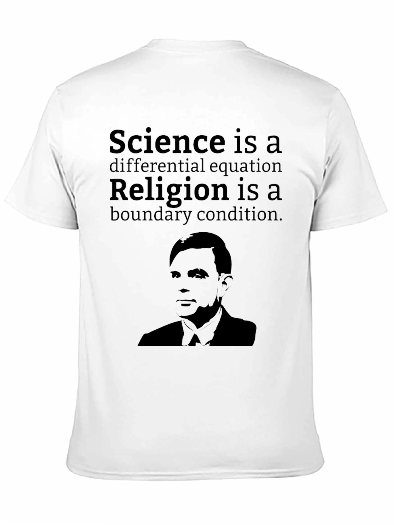Black Science vs Religion T-Shirt, Alan Turing Graphic Tee view 11