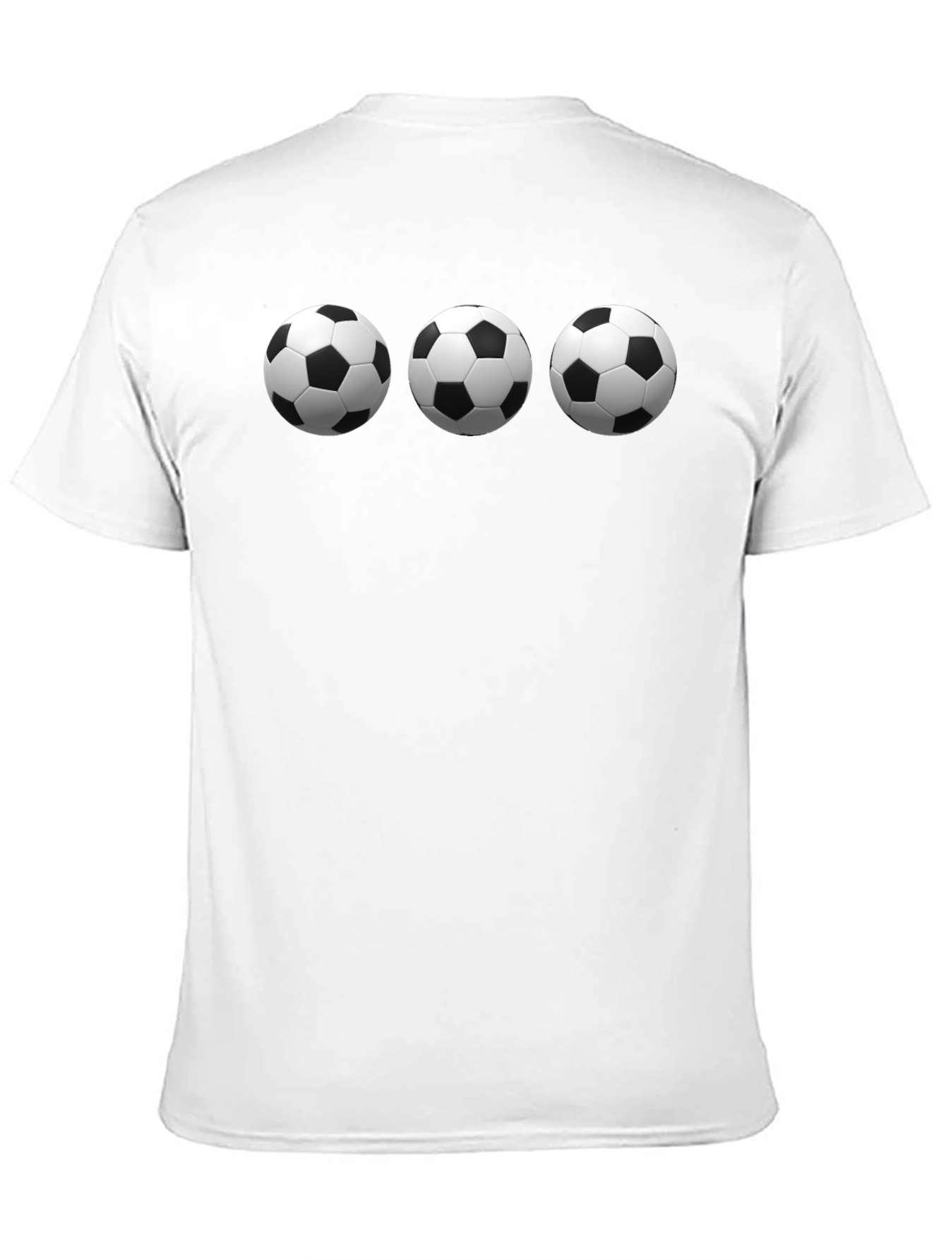 Black Soccer Ball T-Shirt - Three Ball Design view 11