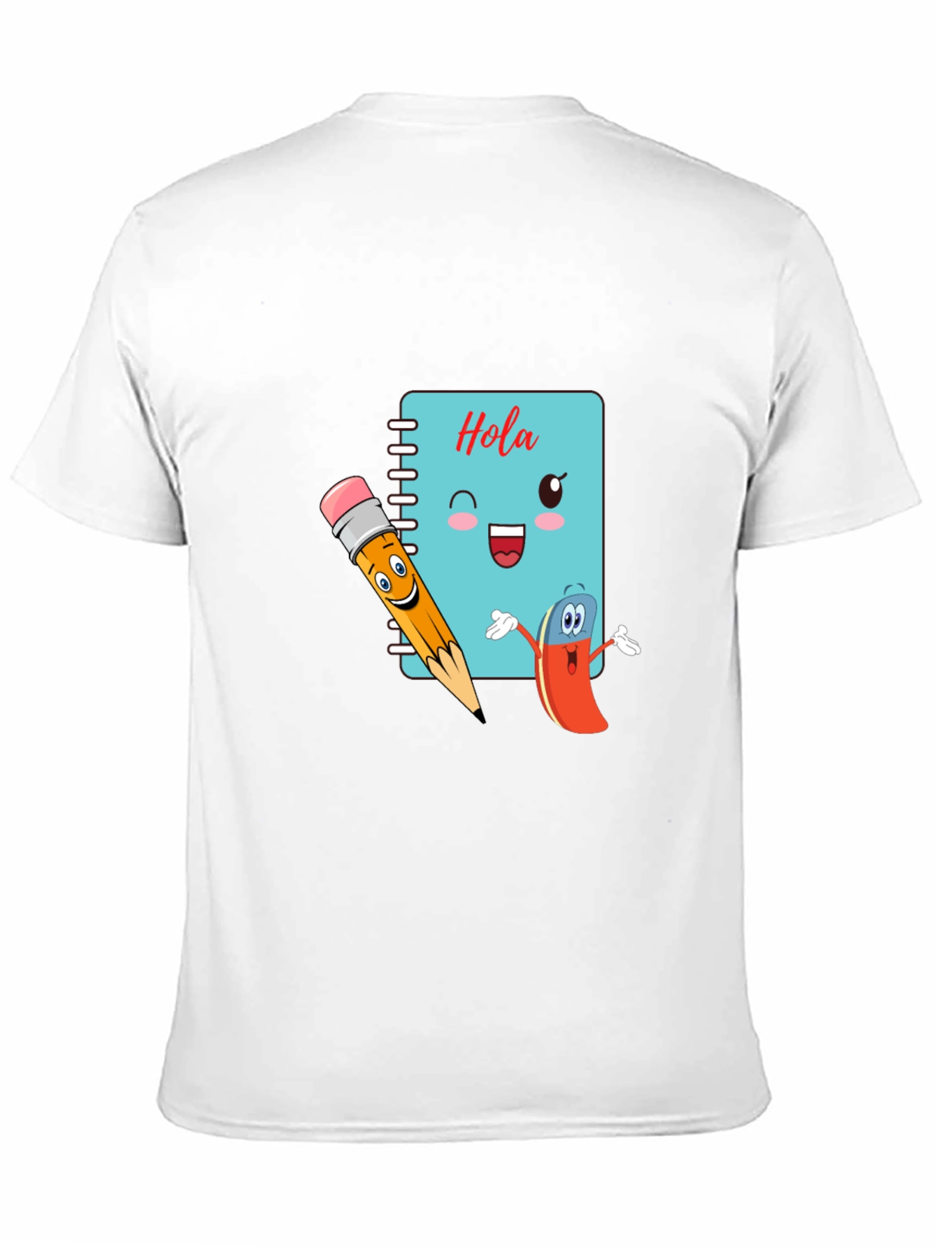 Black Hola Notebook Cartoon Black T-shirt view 11