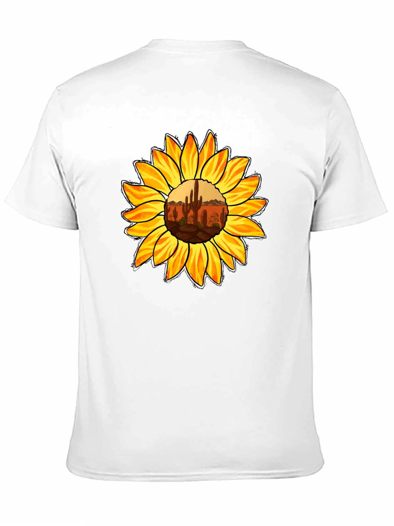 Black Sunflower Desert Graphic Tee - Black Cotton Shirt view 11