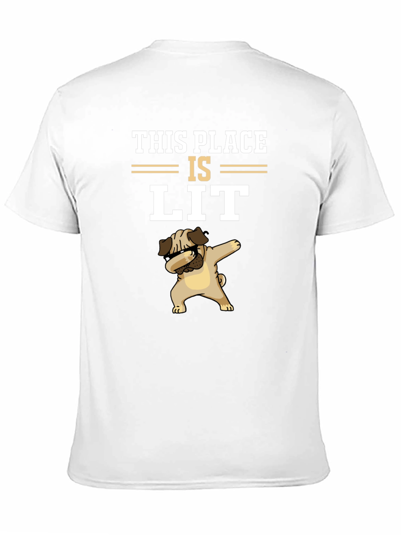 Black This Place Is Lit Pug T-Shirt view 11
