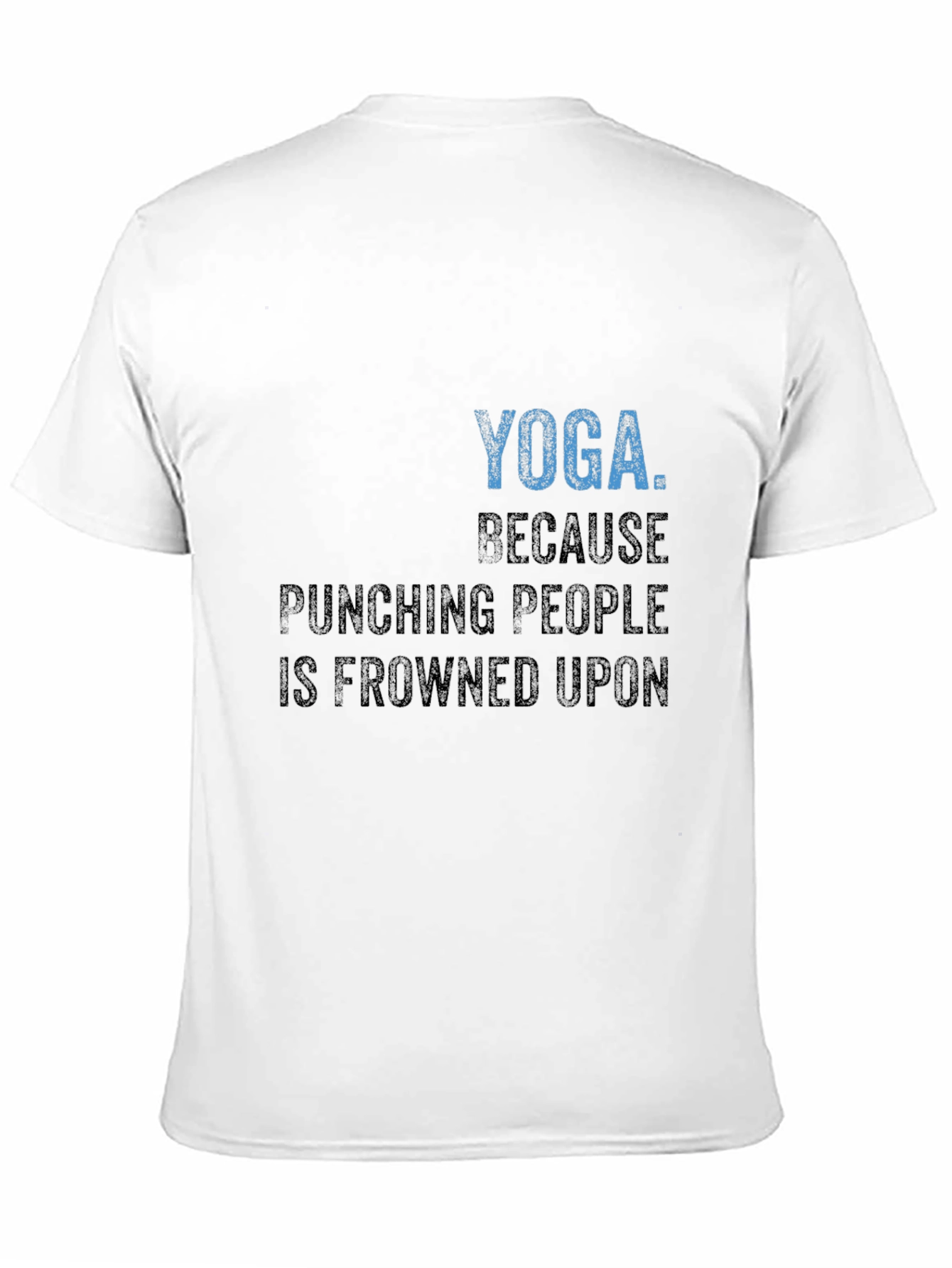 Black Yoga Because Punching People T-Shirt view 11