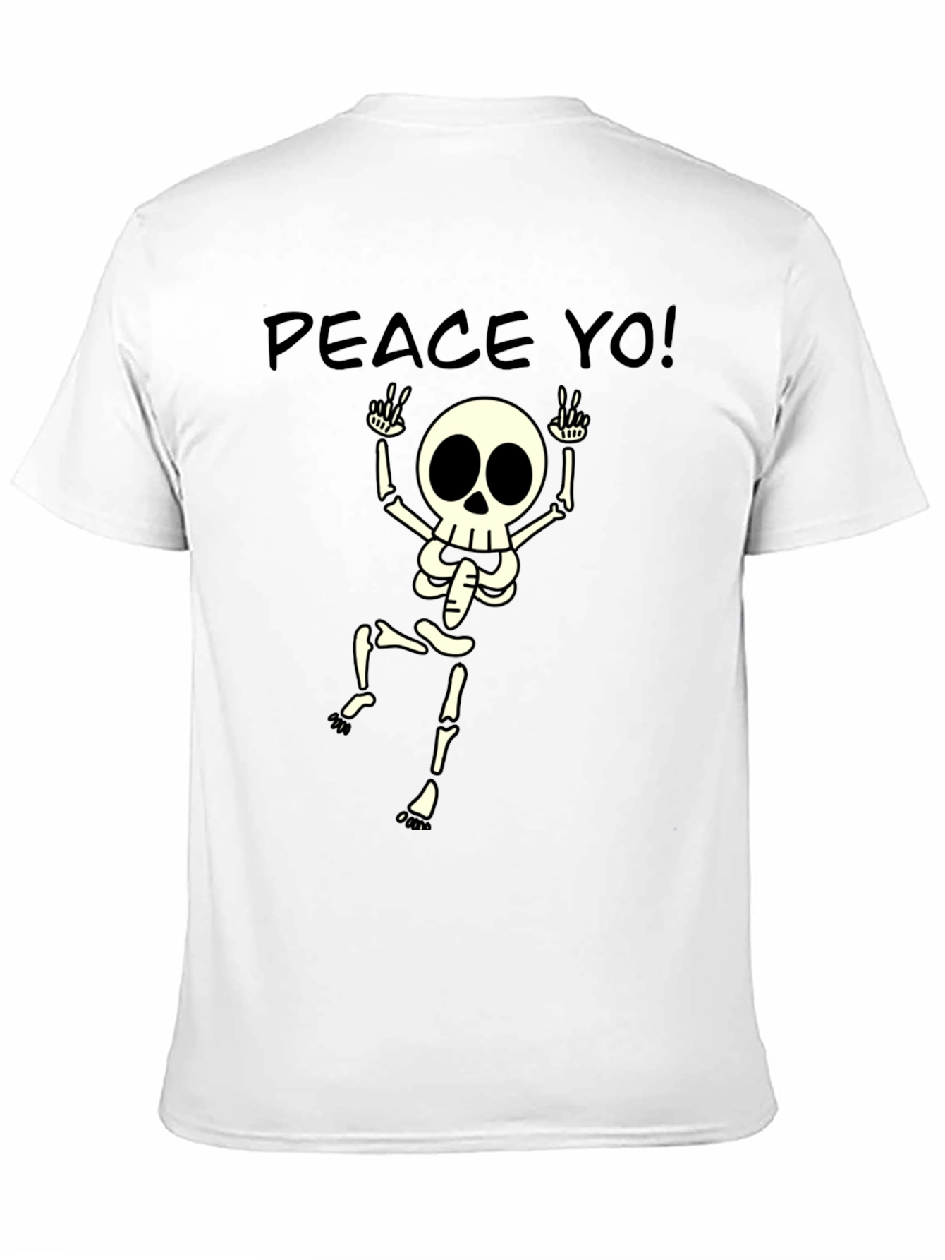 Black Peace Yo! Skeleton Graphic Black T-Shirt view 11
