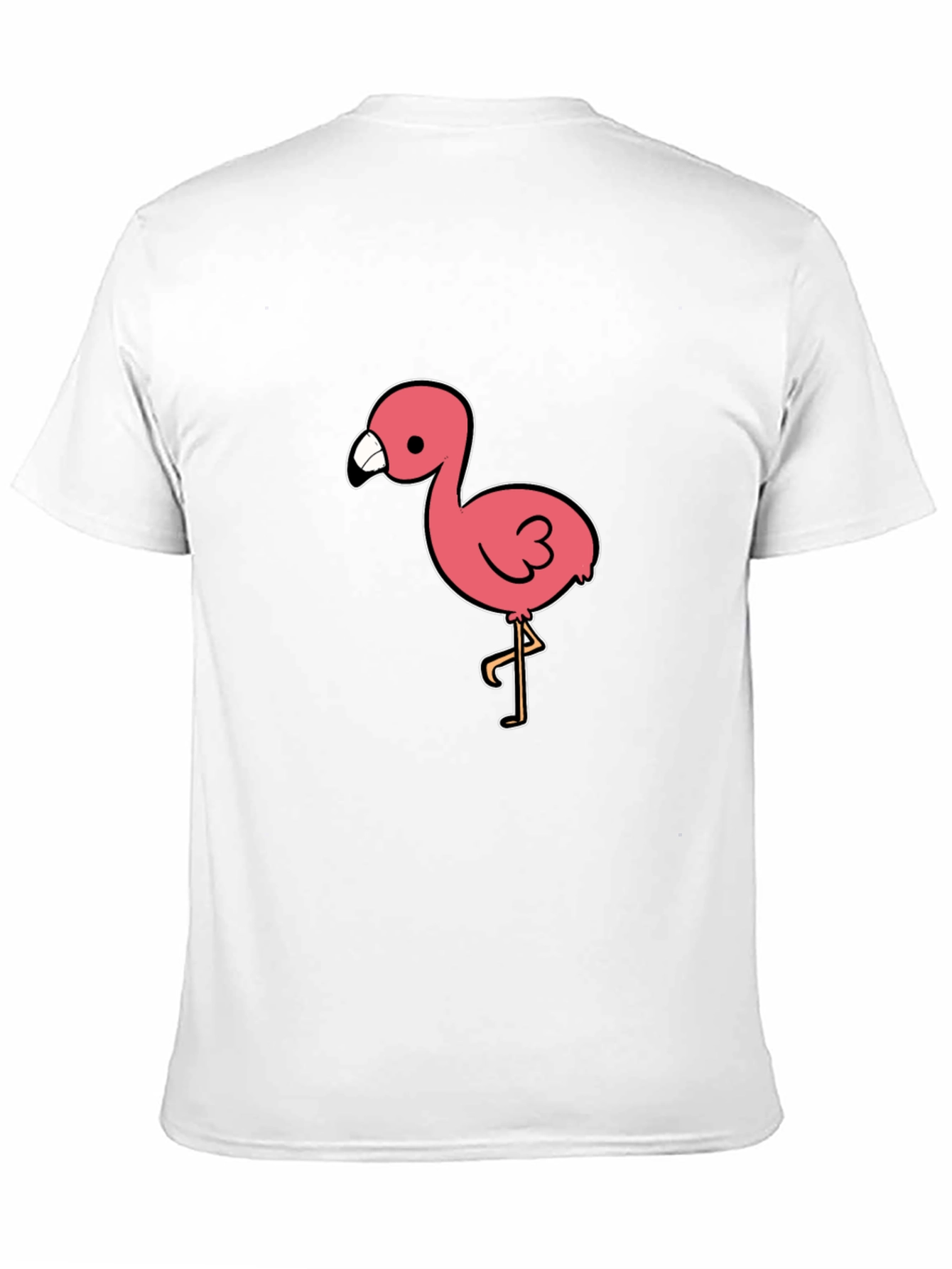 Black Black T-Shirt with Pink Flamingo Graphic view 11