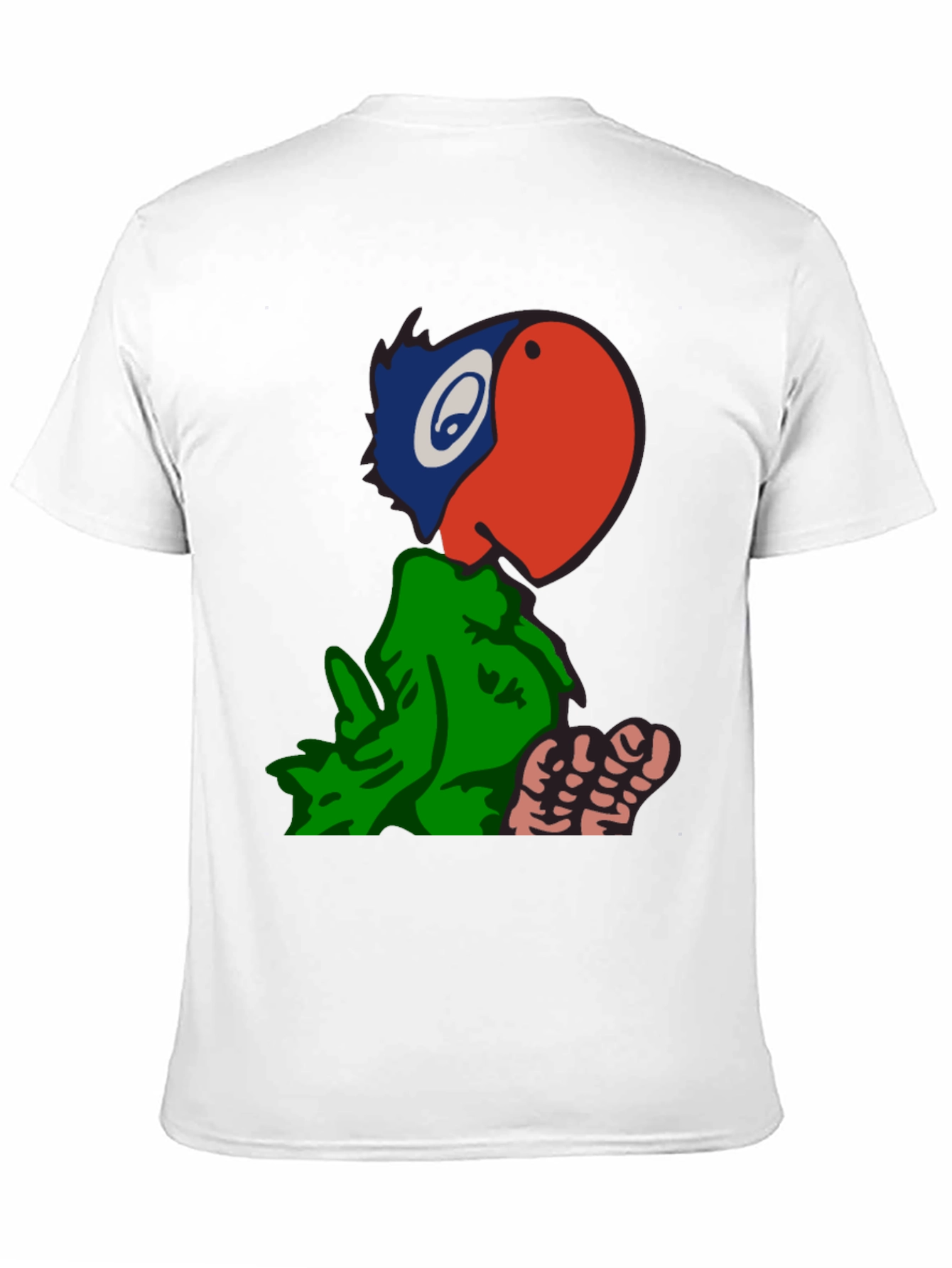 Black Cartoon Parrot Graphic Tee - Black view 11