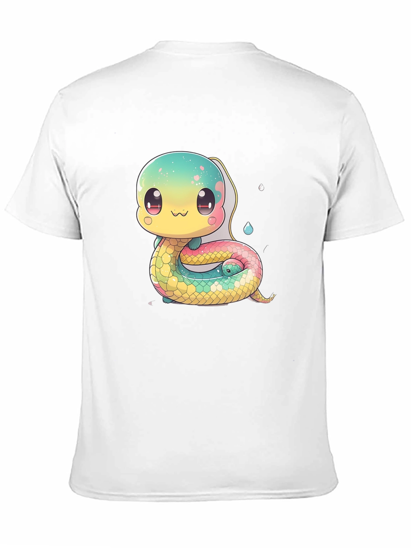 Black Cute Cartoon Snake Black T-Shirt view 11