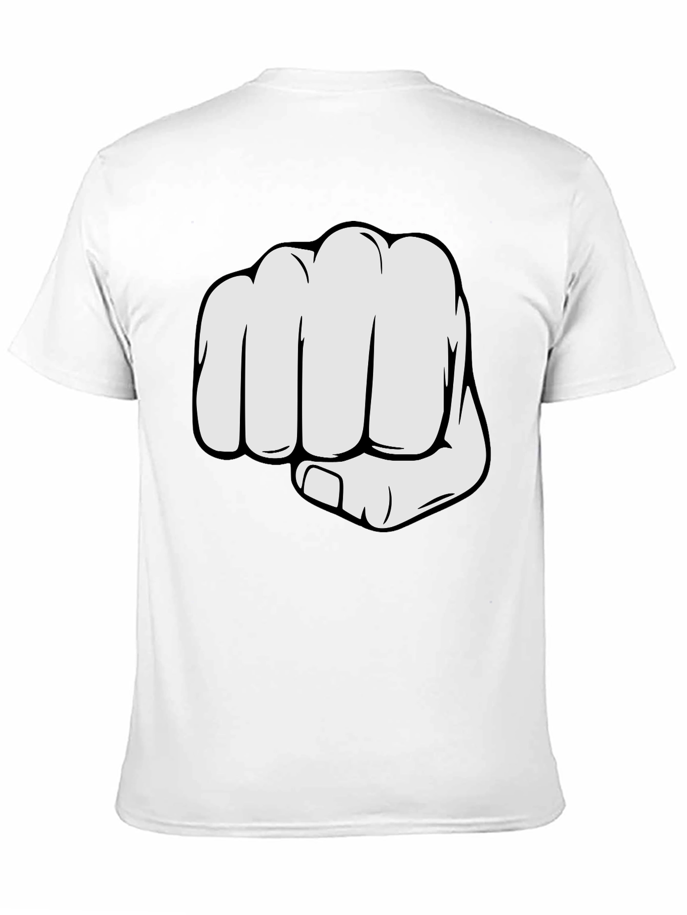 Black Fist Bump Graphic Tee - Black Crew Neck Cotton T-Shirt view 11