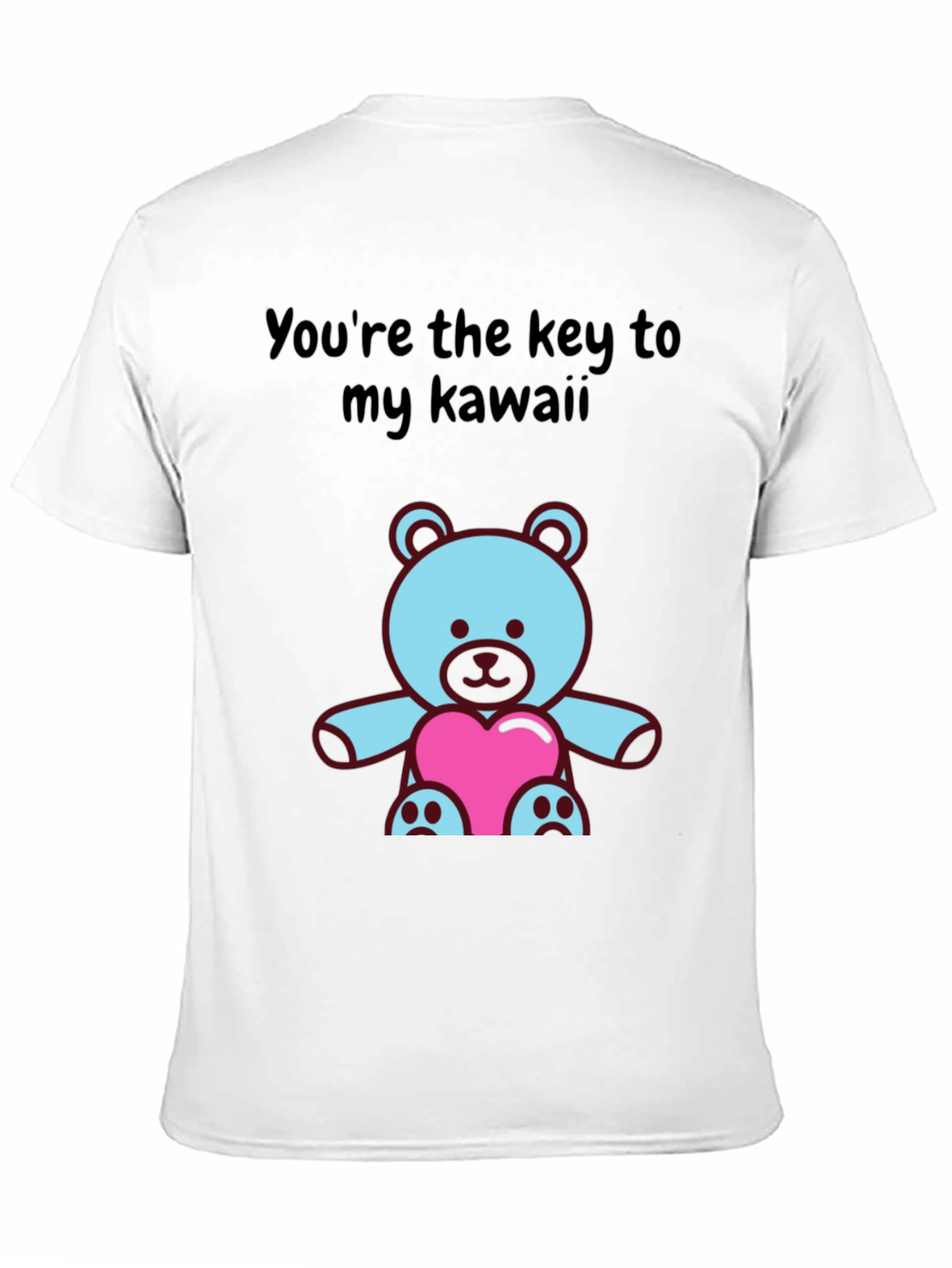 Black Kawaii Bear T-Shirt: Key to My Heart Tee view 11