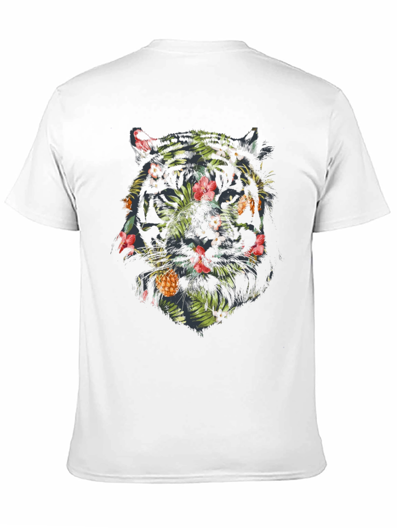Black Tropical Tiger Graphic Tee - Black Cotton Blend Shirt view 11