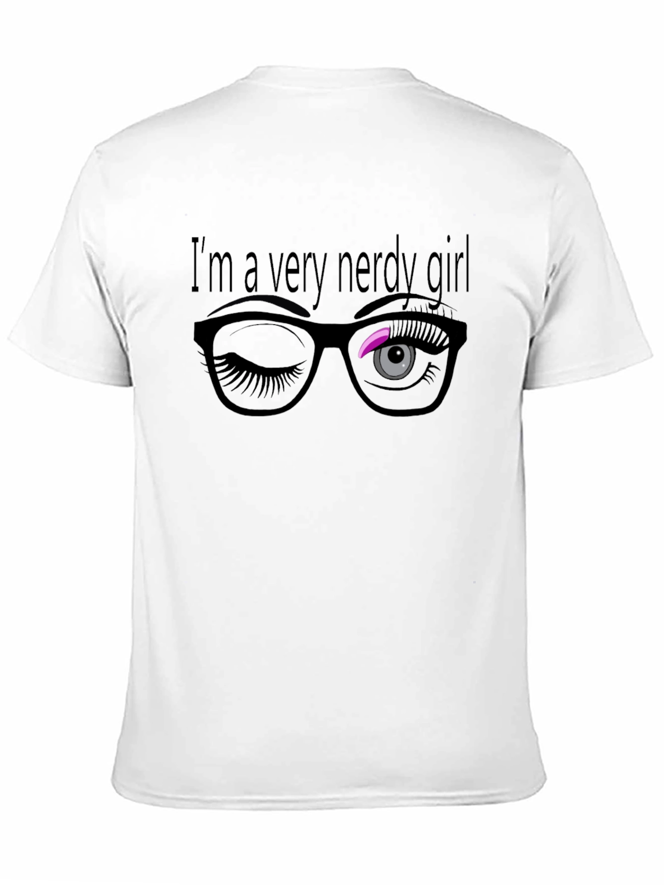 Black Nerdy Girl Wink T-Shirt view 11