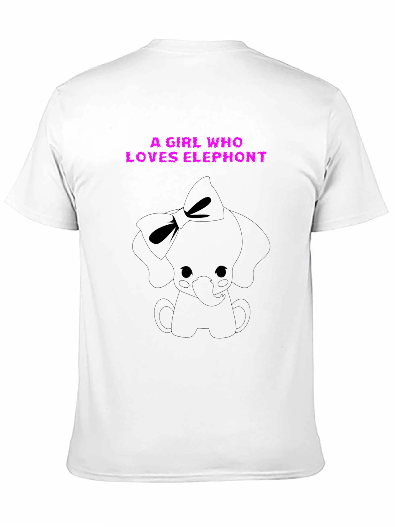 Black A Girl Who Loves Elephant Graphic Tee - Black view 11