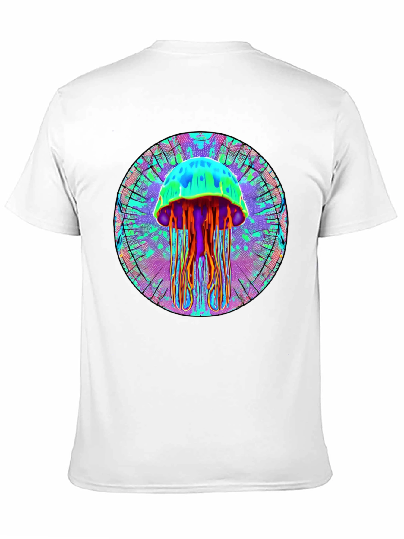 Black Psychedelic Jellyfish Graphic Tee - Black Cotton Shirt view 11