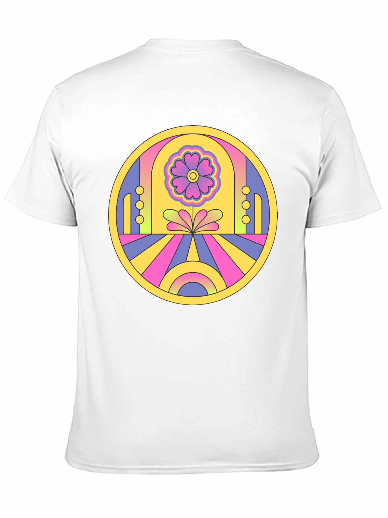 Black Retro Flower Power Graphic Tee - Black view 11