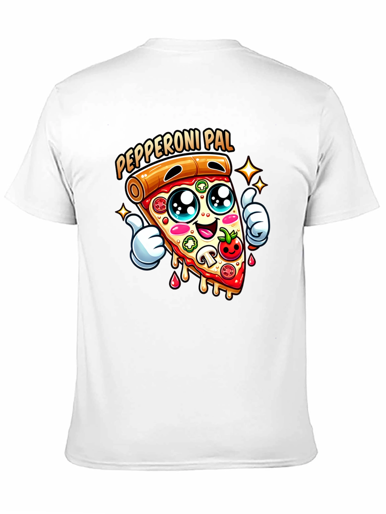 Black Pepperoni Pal Graphic Tee - Fun Pizza T-Shirt view 11