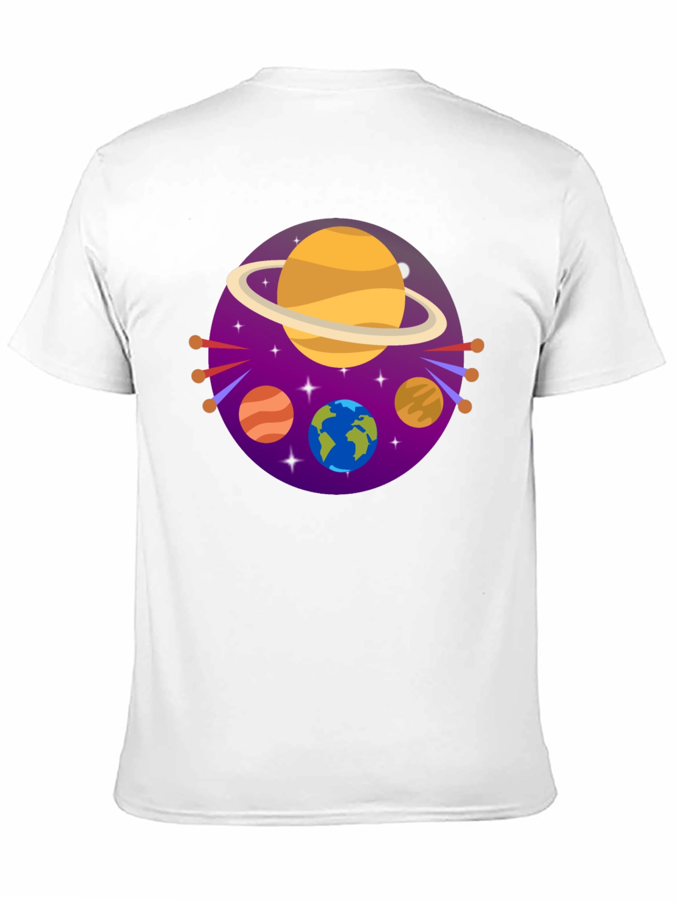 Black Cosmic Planets Graphic Tee - Black Cotton Blend view 11
