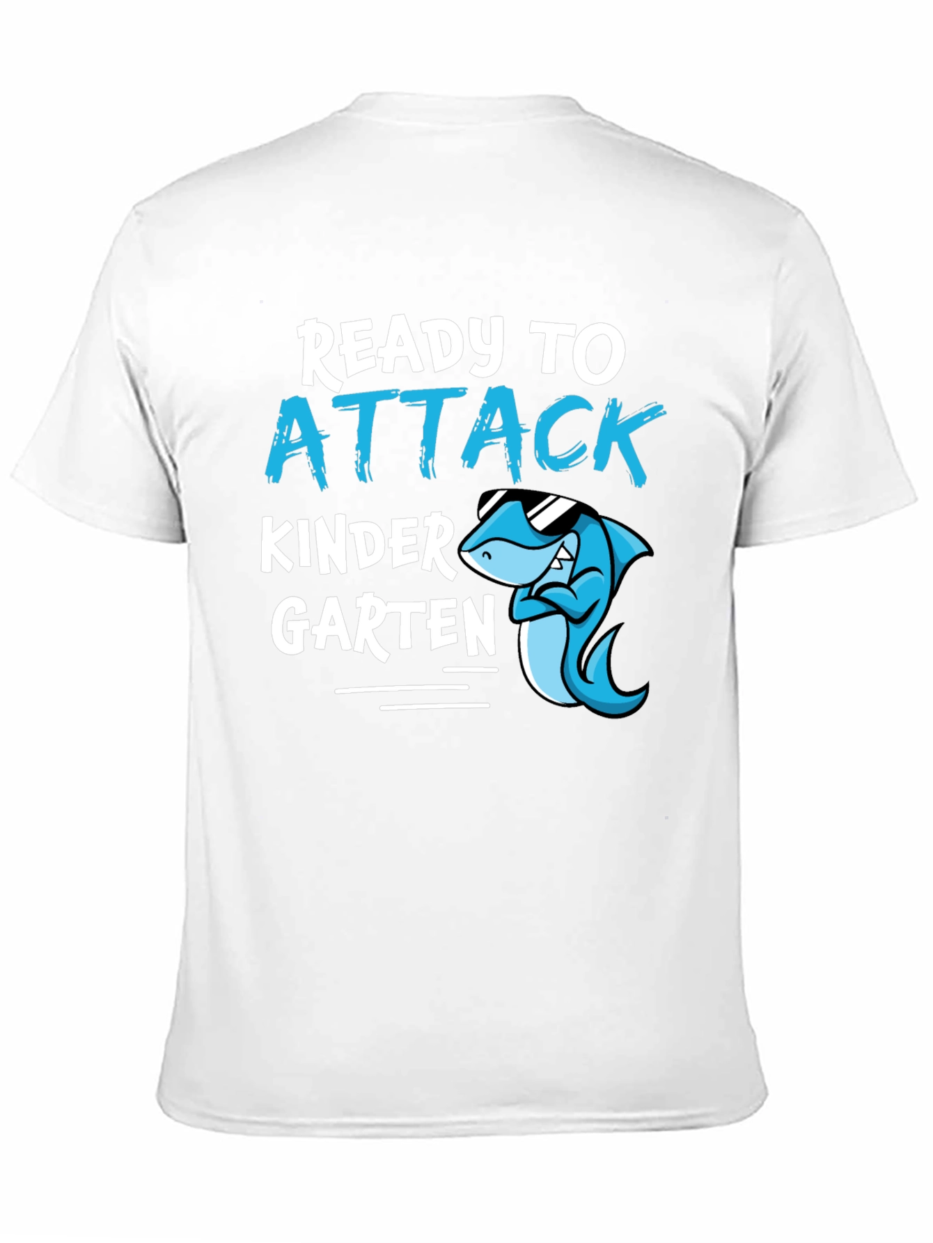 Black Ready to Attack Kindergarten Shark T-Shirt view 11