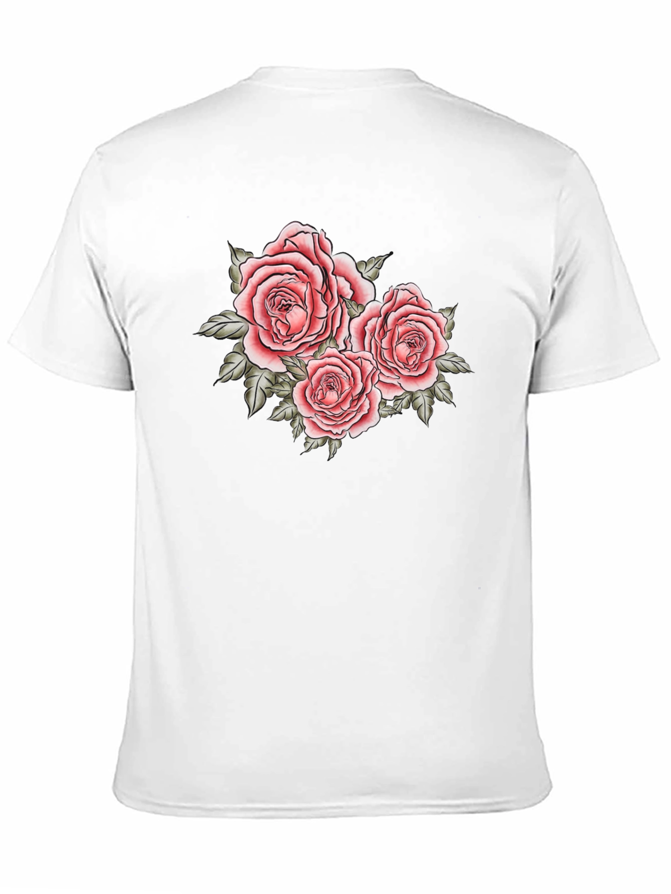 Black Floral Roses Graphic Black T-Shirt view 11