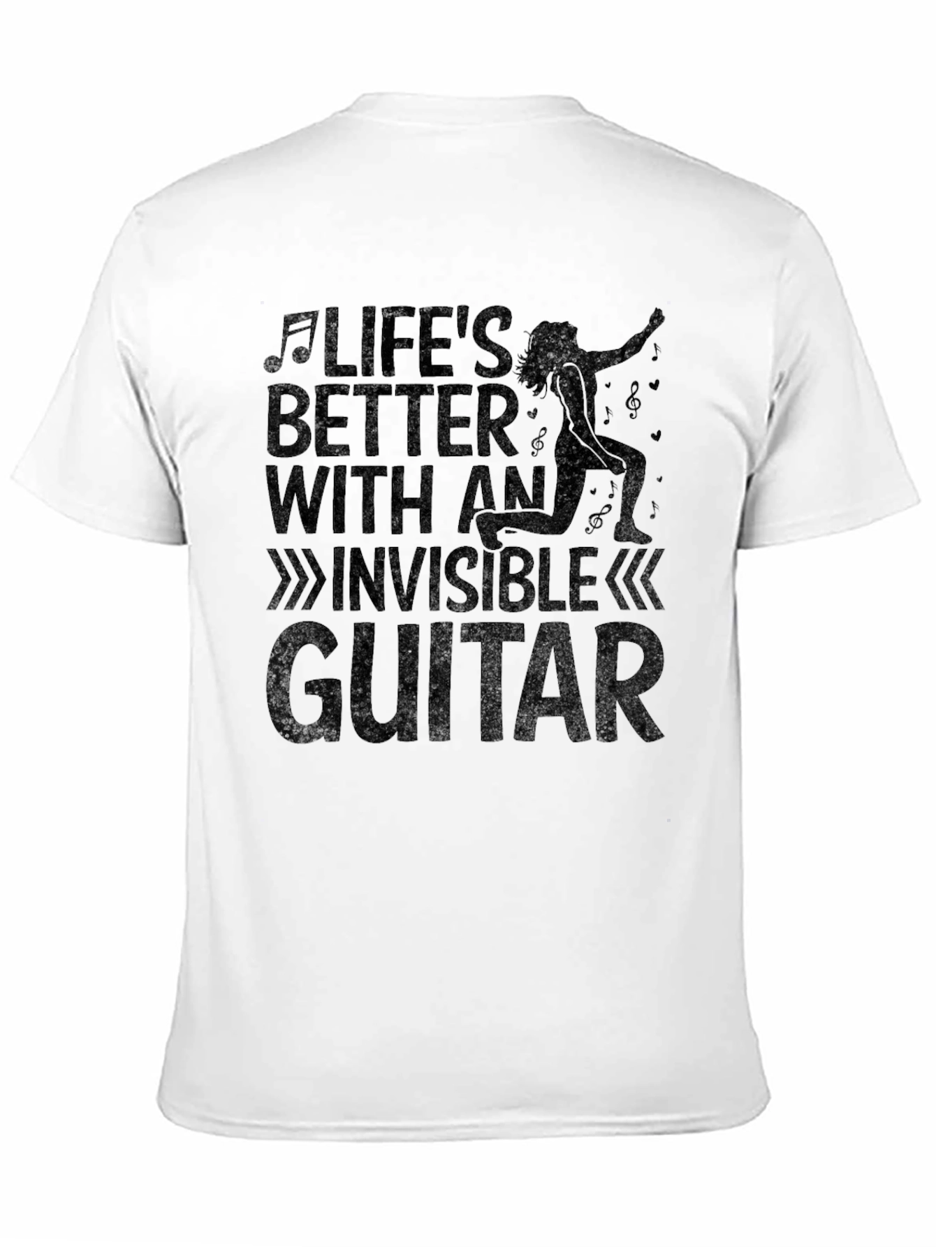 Black Life's Better with an Invisible Guitar T-Shirt view 11