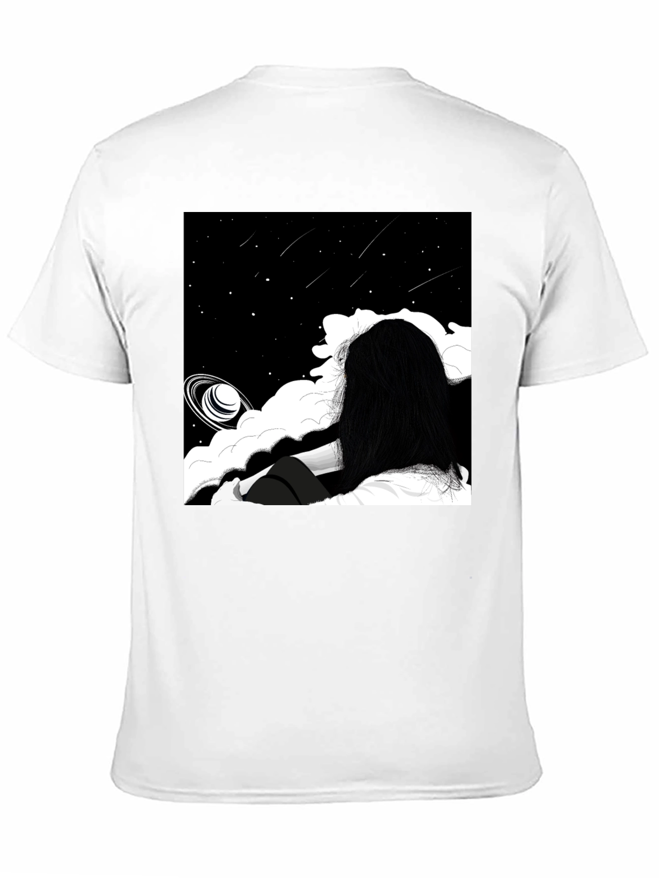 Black Cosmic Dreamscape T-Shirt view 11