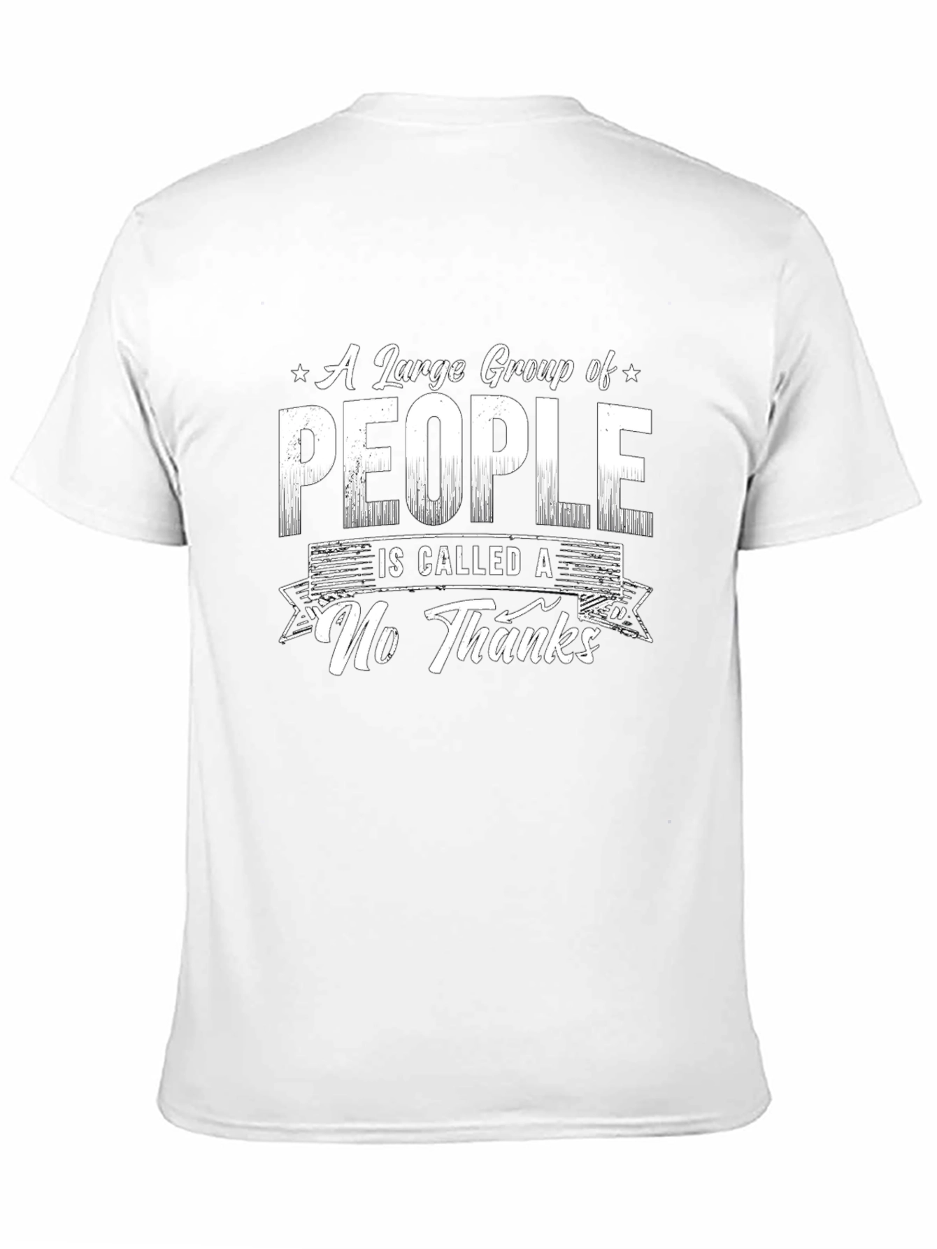 Black Funny Sarcastic Graphic Tee - No Thanks view 11