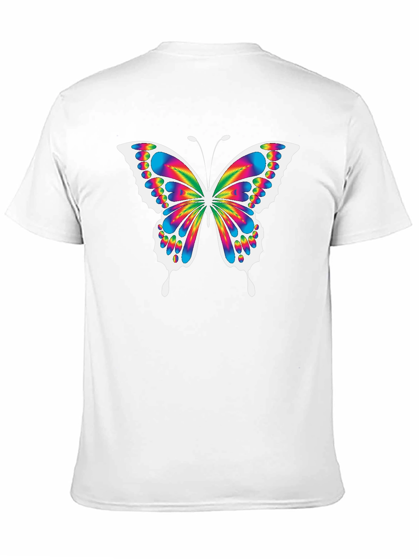 Black Rainbow Butterfly Graphic Black T-Shirt view 11