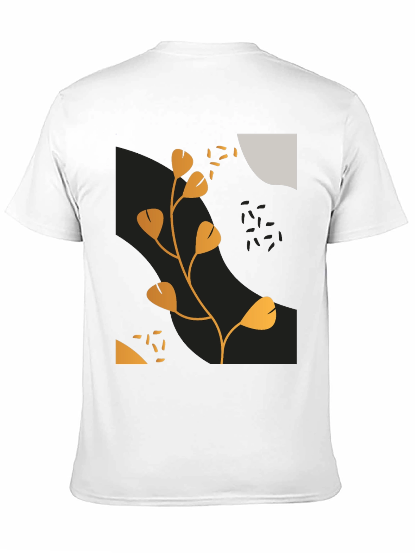 Black Modern Abstract Graphic Print Black T-Shirt view 11