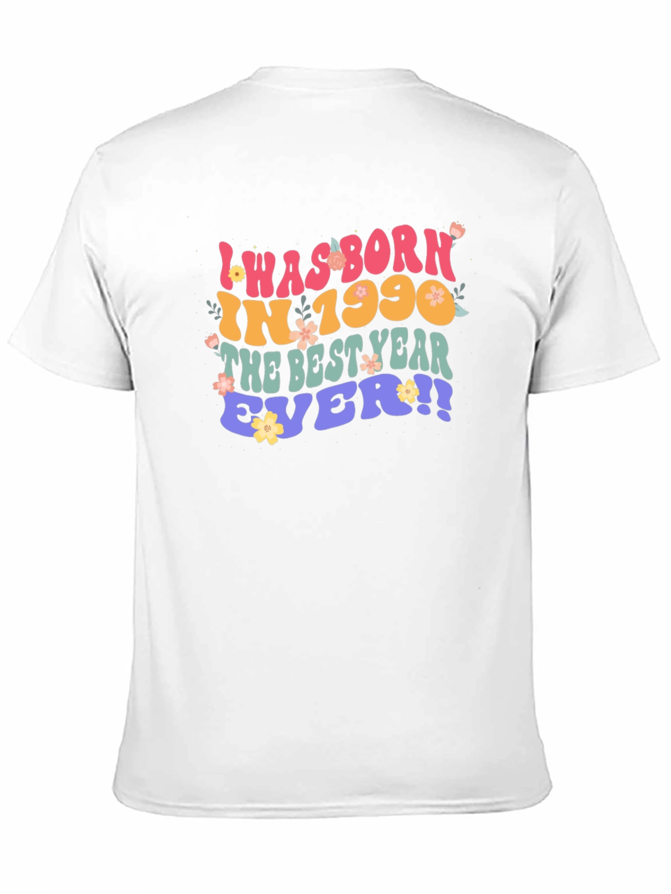 Black Born in 1990 Retro Style Graphic T-Shirt view 11