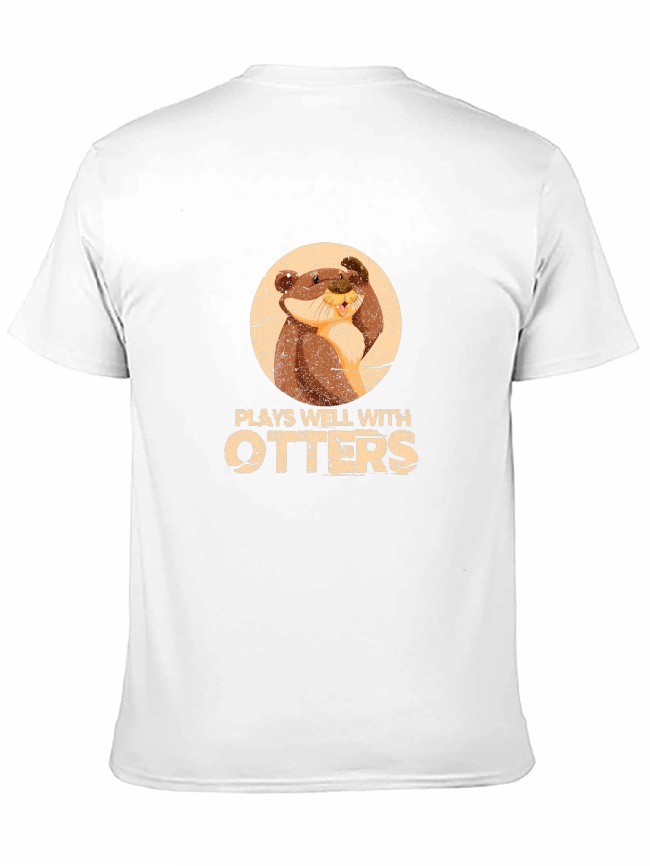 Black Plays Well With Otters Funny Graphic T-Shirt view 11