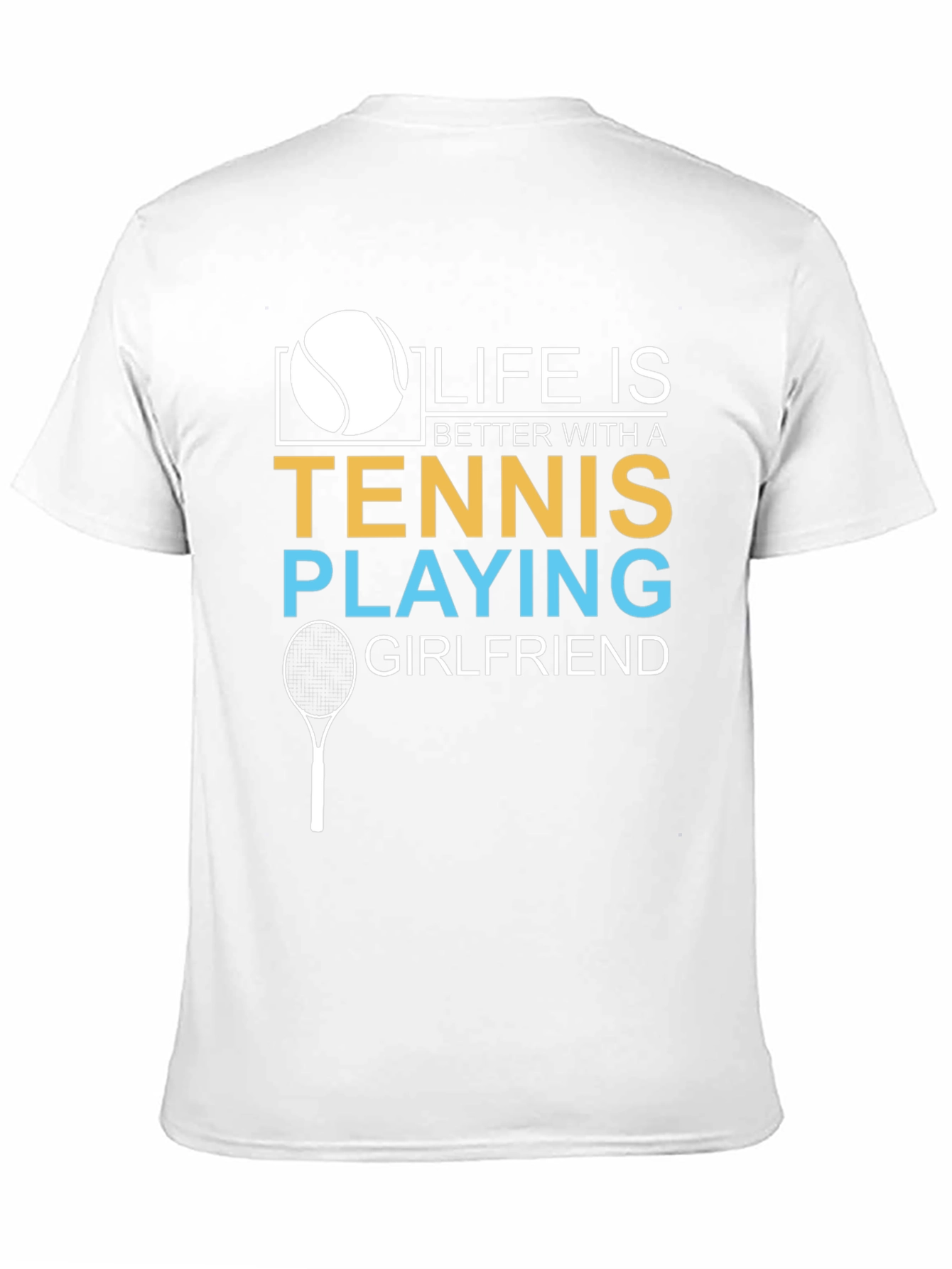 Black Tennis Playing Girlfriend T-Shirt view 11