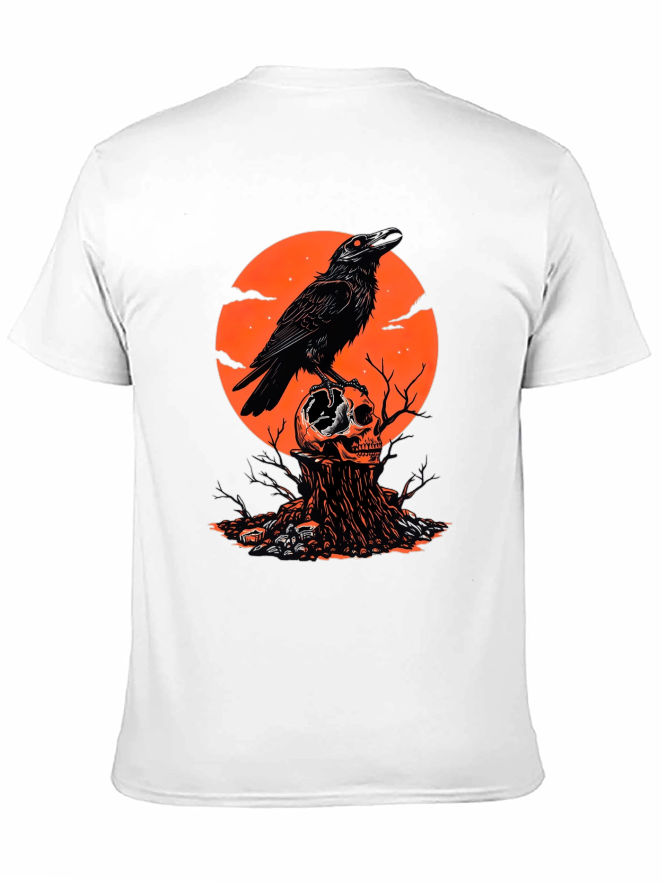Black Raven Skull T-Shirt - Gothic Style view 11