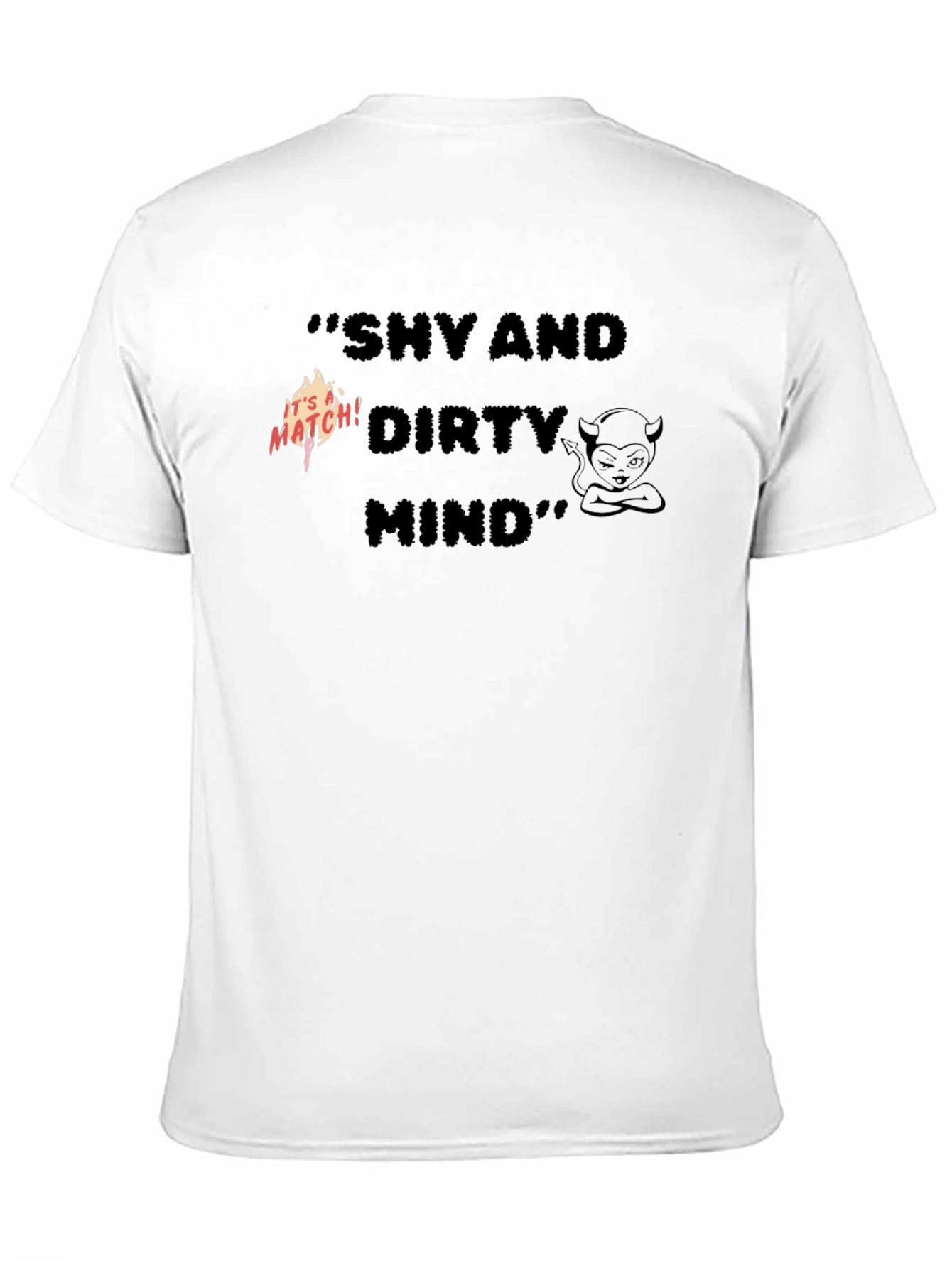 Black Shy & Dirty Mind Graphic Tee - Black Cotton T-Shirt view 11