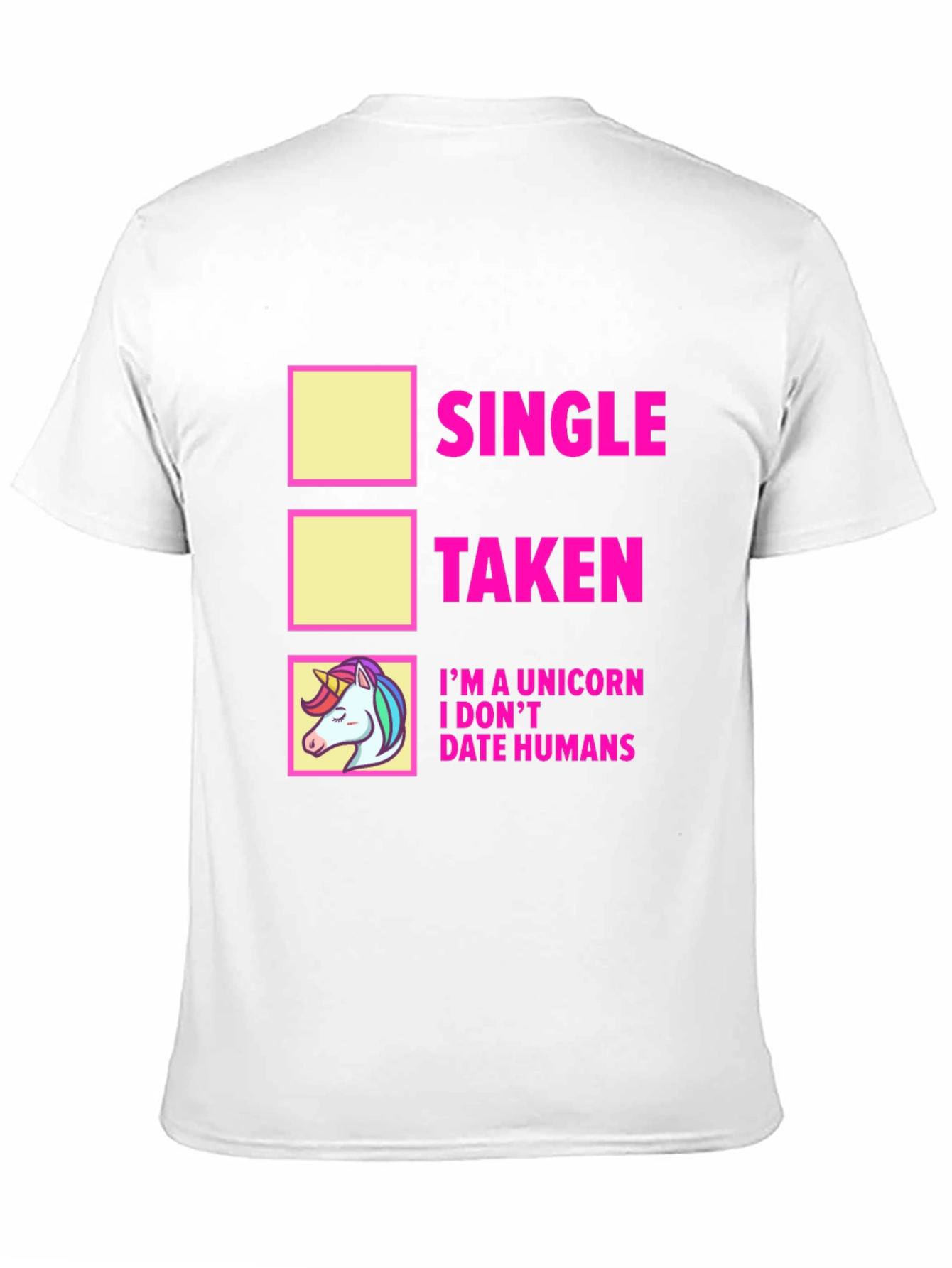 Black Single Taken Unicorn T-Shirt - Funny Dating Humor Tee view 11