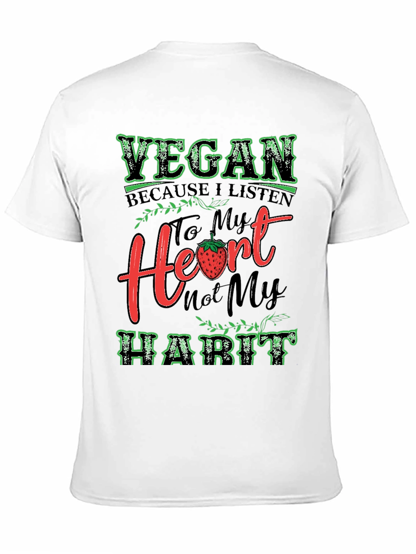 Black Vegan Heart Habit T-Shirt view 11