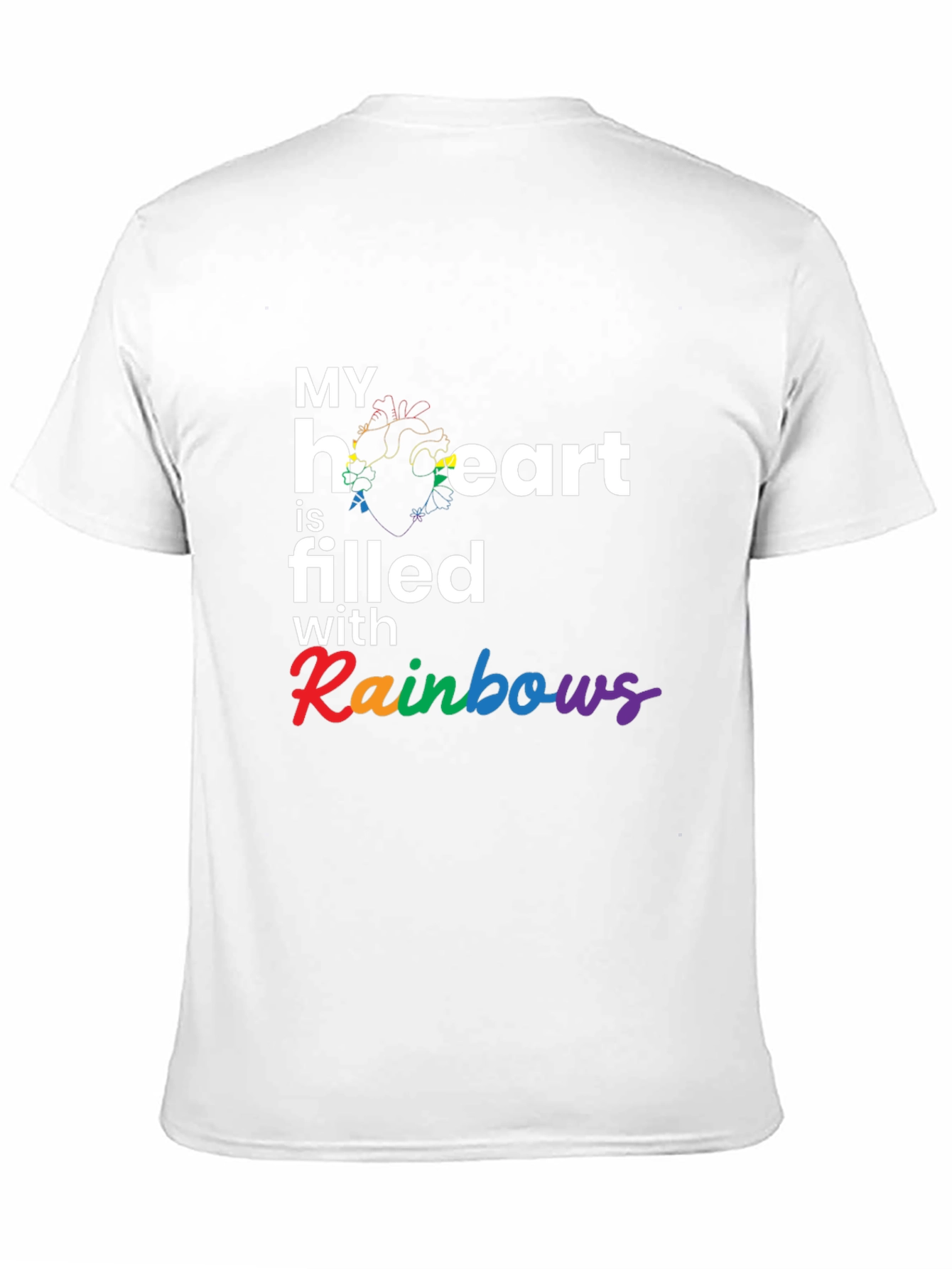 Black Rainbow Heart Filled T-Shirt view 11