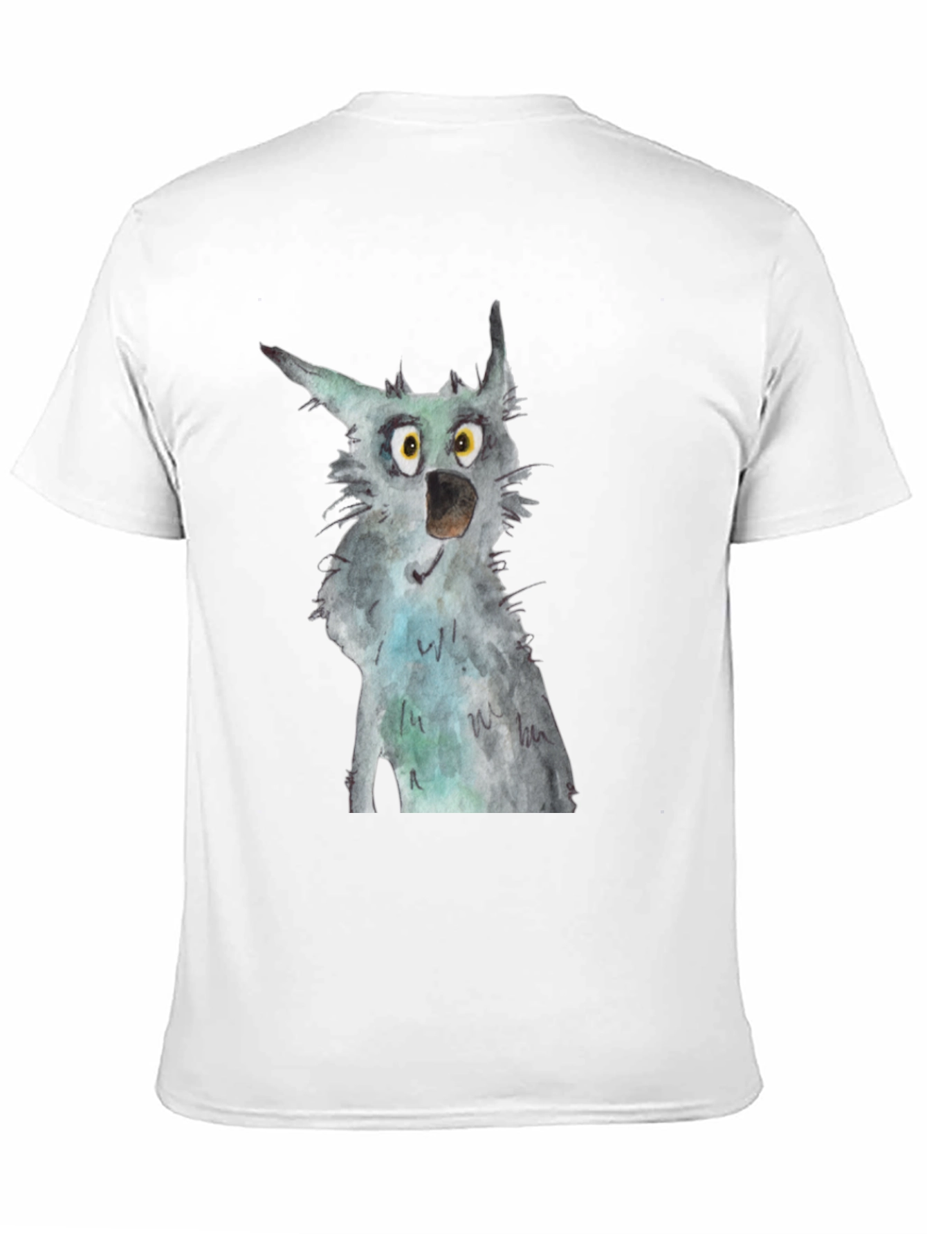 Black Wolf Watercolor Art Black T-Shirt view 11