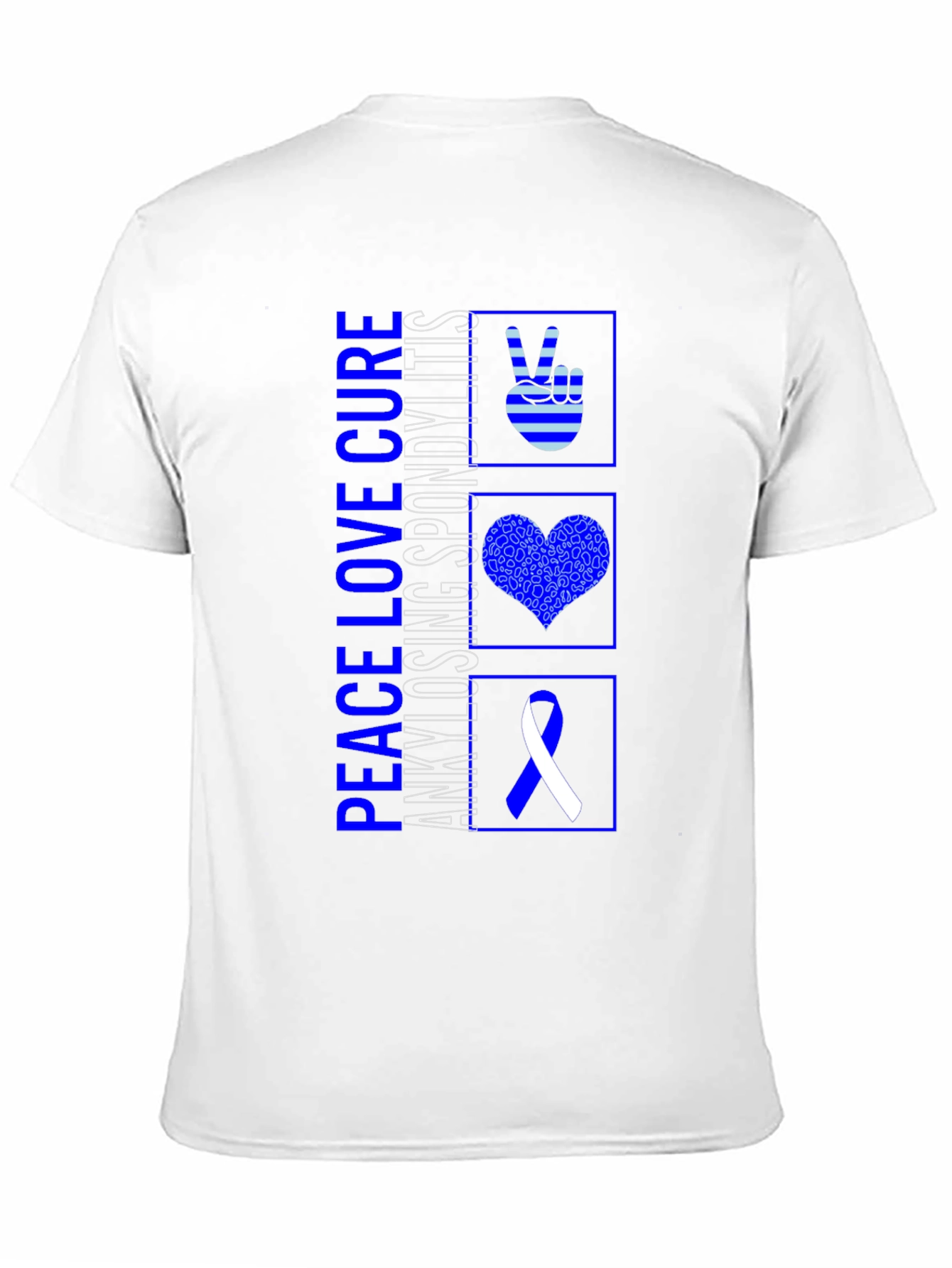 Black Peace Love Cure Awareness Tee view 11