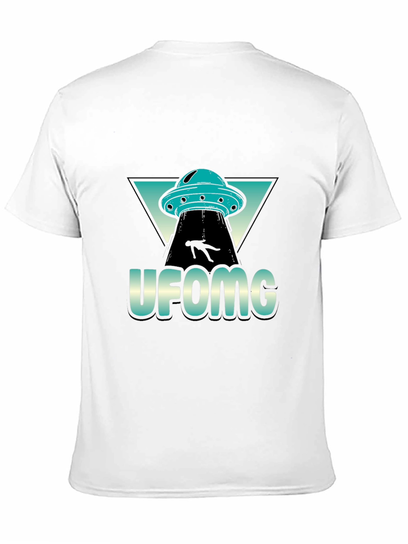 Black UFO Abduction Graphic T-Shirt - "UFOMG" Design view 11